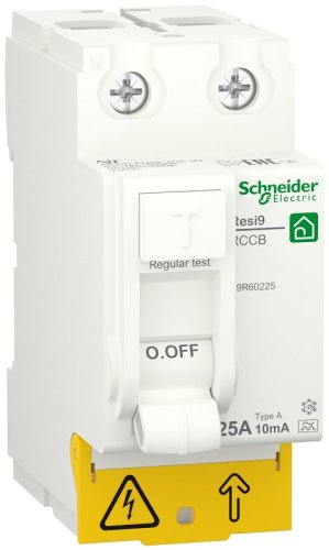 Выключатель дифференциального тока УЗО Schneider Electric Resi9 2п 25А 10мА 6кА тип A картинка